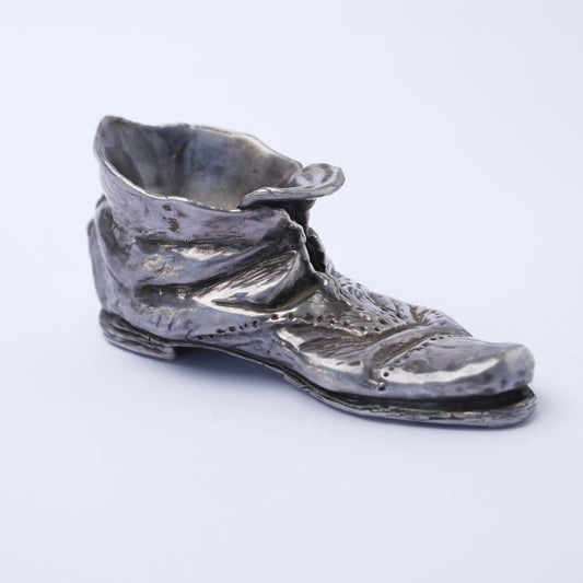 Vintage Silver-Plated Boot Trinket Holder