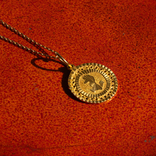 Reversible Gold Medallion Necklace – Unisex | Two Sides, One Story | One of a Kind