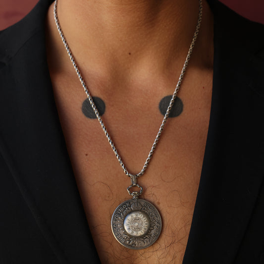 Vintage Silver Watch Pendant Necklace – Maria Theresa Coin