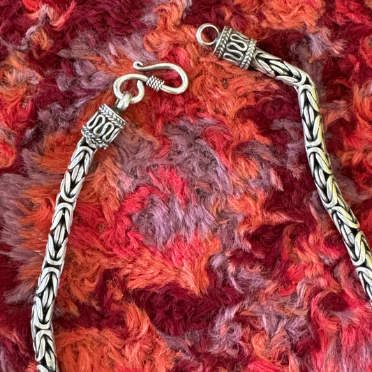 One-of-a-Kind Vintage Elegance: The Sterling Silver Byzantine unisex Necklace by Suarti from the 70s