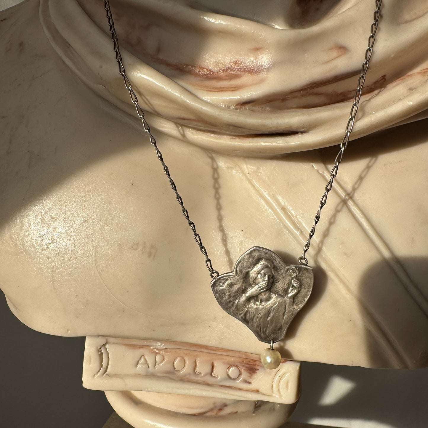 Art Nouveau Silver Pendant, Signed Victor Prouvé, “The Seagull”