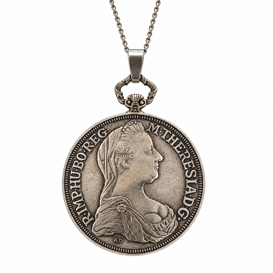 Vintage Silver Watch Pendant Necklace – Maria Theresa Coin