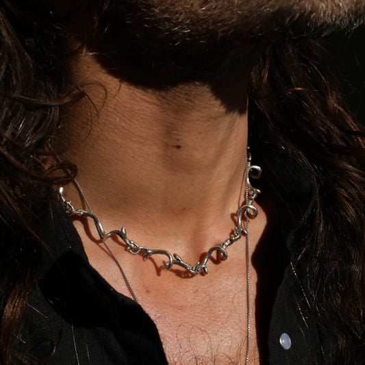 Rachel Gera Sterling Silver Necklace – Sculptural Organic Links