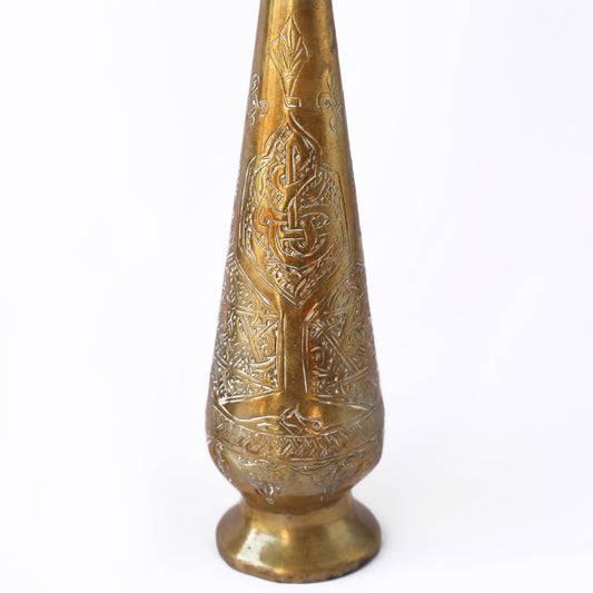pair of handcrafted brass vases from Damascene