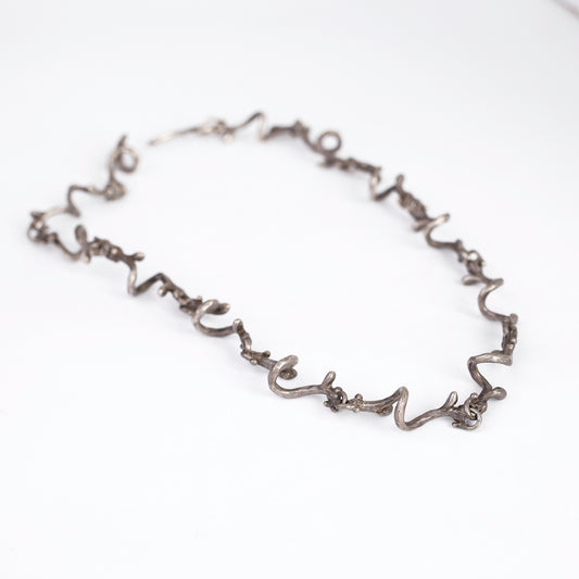 Rachel Gera Sterling Silver Necklace – Sculptural Organic Links