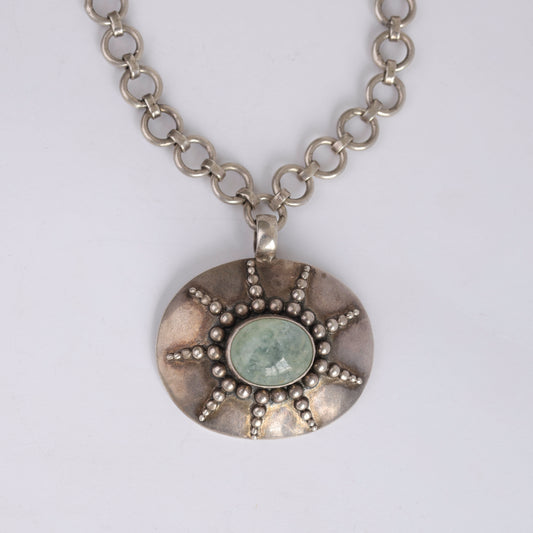 Handcrafted Sterling Silver Aquamarine Pendant