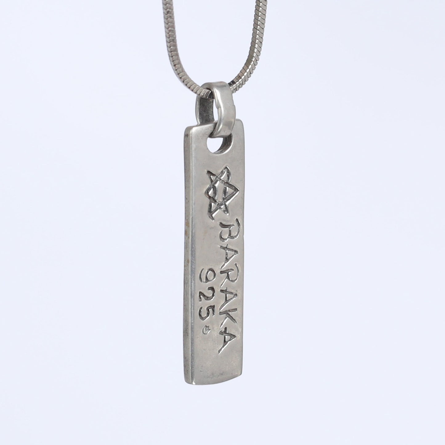 Sterling Silver Mezuzah with Star of David Pendant - Inspired by an ID disk