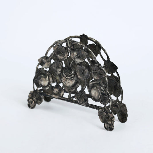 Roses Silver Napkin Holder