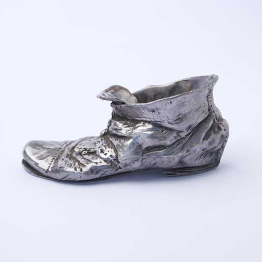 Vintage Silver-Plated Boot Trinket Holder