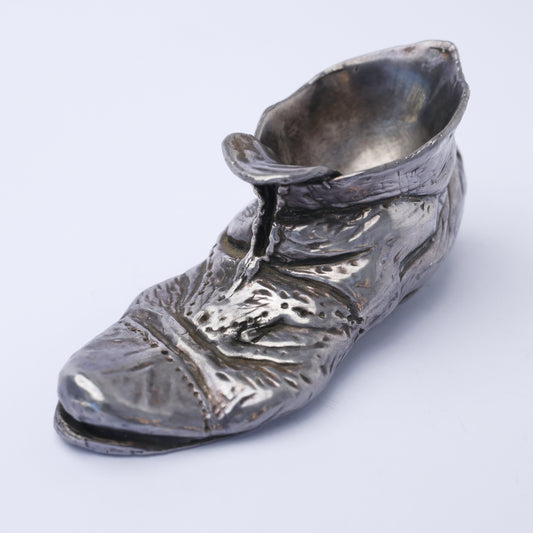 Vintage Silver-Plated Boot Trinket Holder