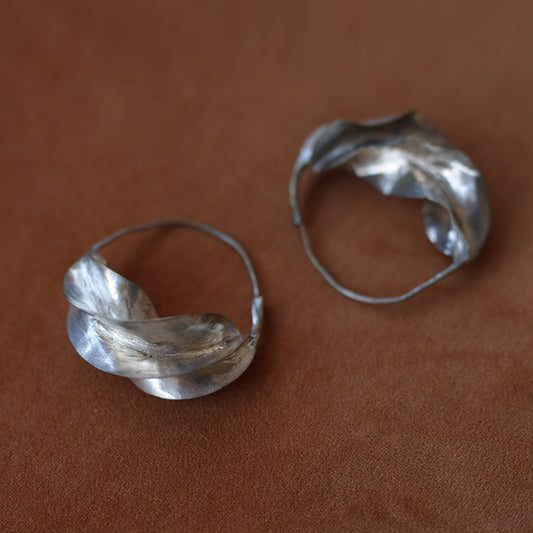 Vintage Giant Fulani Hoop Earrings silver 925