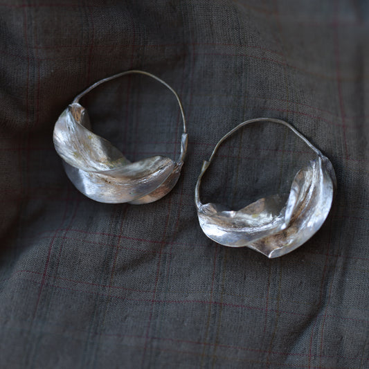 Vintage Giant Fulani Hoop Earrings silver 925