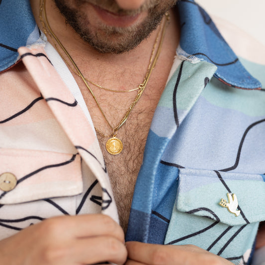 Reversible Gold Medallion Necklace – Unisex | Two Sides, One Story | One of a Kind