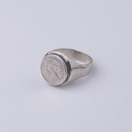 Vintage Sterling Silver Signet Ring with Female Portrait Relief