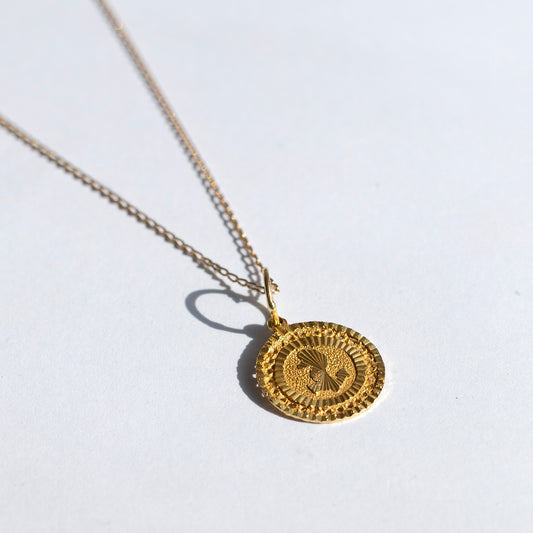Reversible Gold Medallion Necklace – Unisex | Two Sides, One Story | One of a Kind