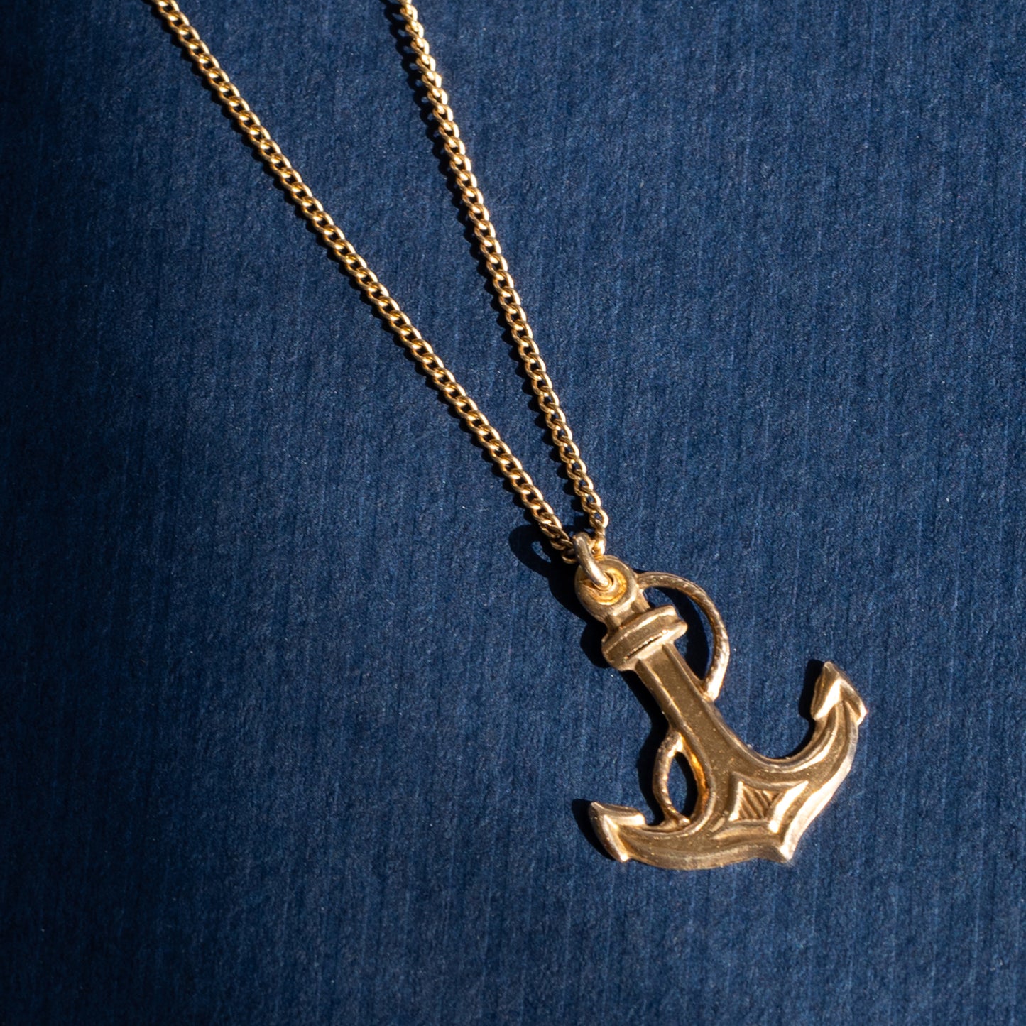 14K Gold Anchor Necklace – Made in Israel | Signed | One of a Kind