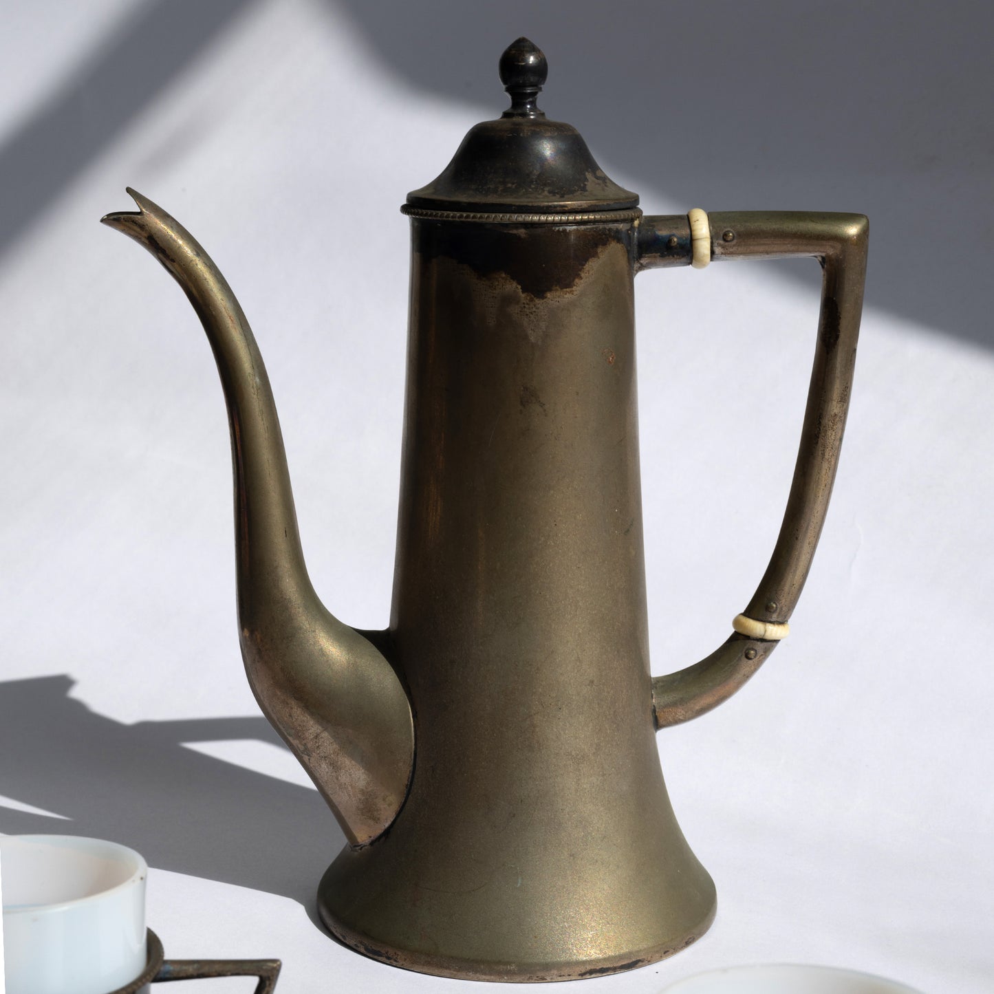 Vintage Silver Tea Set with Glass Inserts – Mid-Century Elegance | One of a Kind