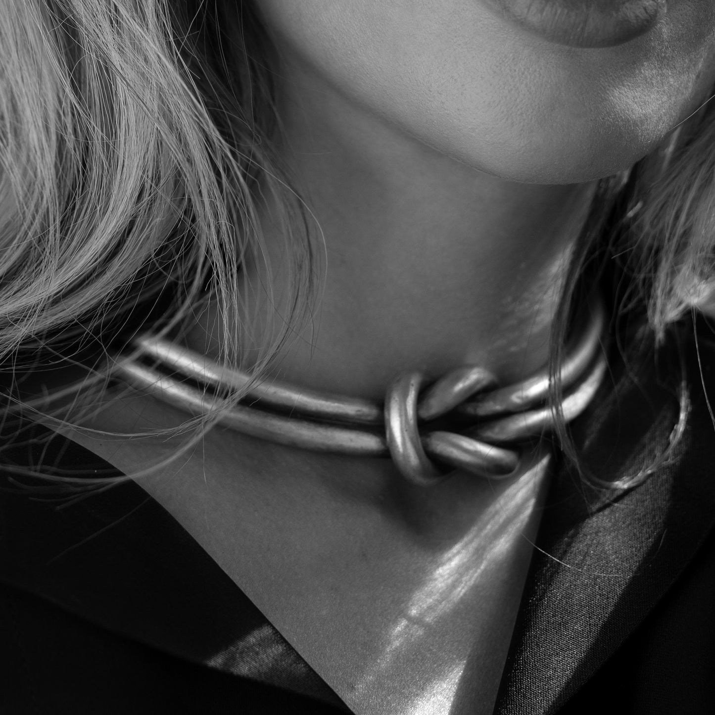 Silver Knot Collar Necklace