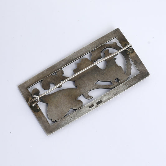 Vintage Soviet Russian Silver Firebird Pin – 875 Silver, 1960s