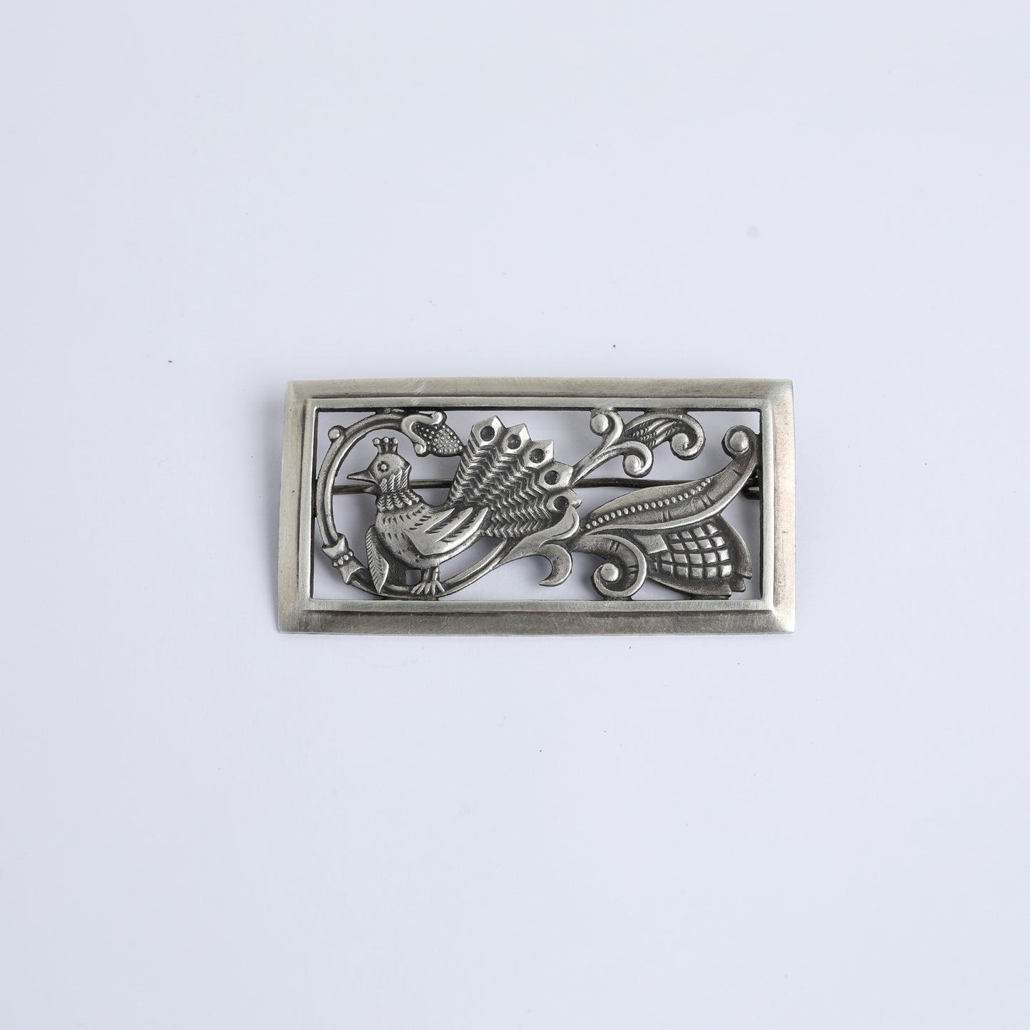 Vintage Soviet Russian Silver Firebird Pin – 875 Silver, 1960s
