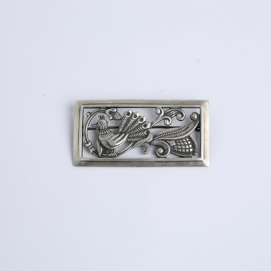 Vintage Soviet Russian Silver Firebird Pin – 875 Silver, 1960s