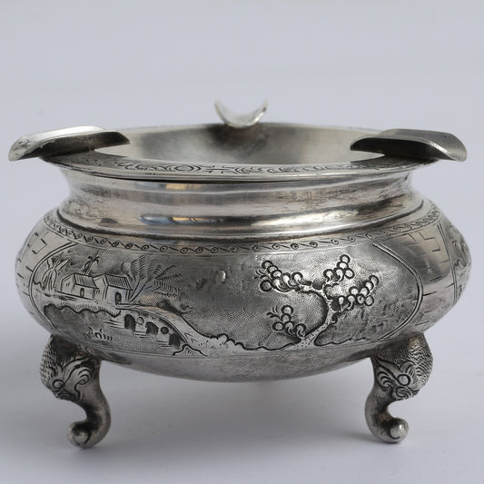 Vintage Sterling Silver Ashtray with Removable Lid – One of a Kind
