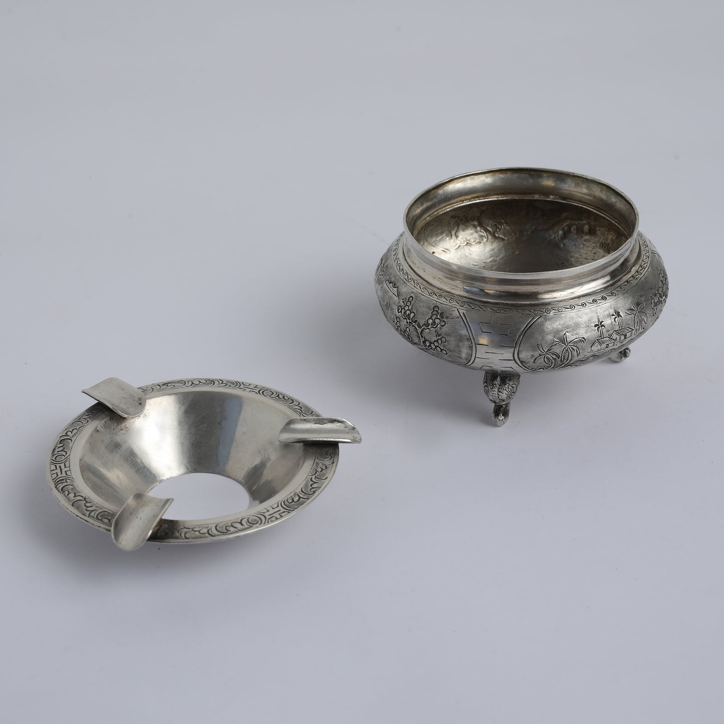 Vintage Sterling Silver Ashtray with Removable Lid – One of a Kind