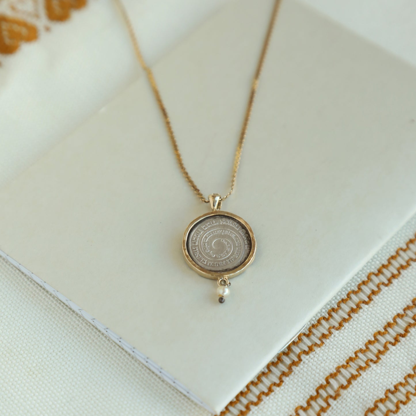 Silver Coin Pendant in Gold Frame – Circle of Blessings | Government Medals Company