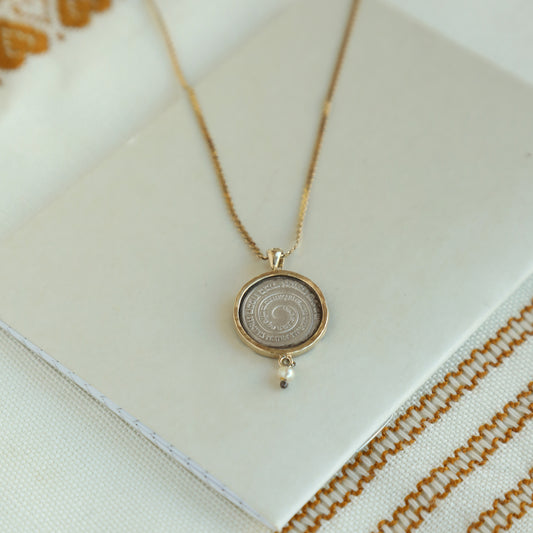 Silver Coin Pendant in Gold Frame – Circle of Blessings | Government Medals Company
