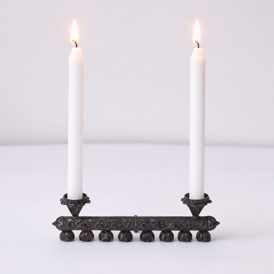 Convertible Filigree Menorah & Shabbat Candlesticks
