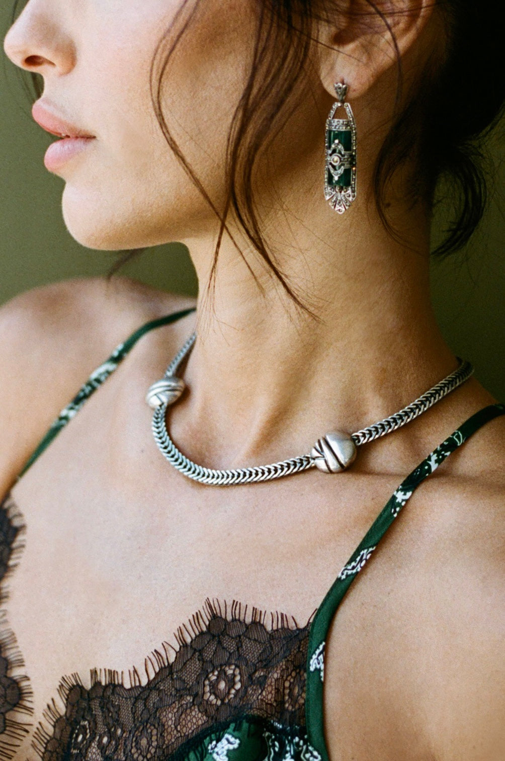 Modernist Sculptural Silver Unisex Necklace
