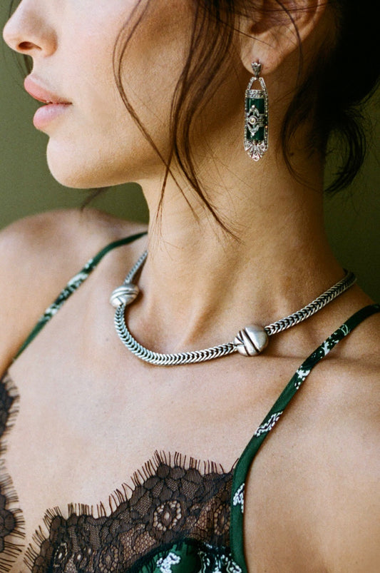 Modernist Sculptural Silver Unisex Necklace