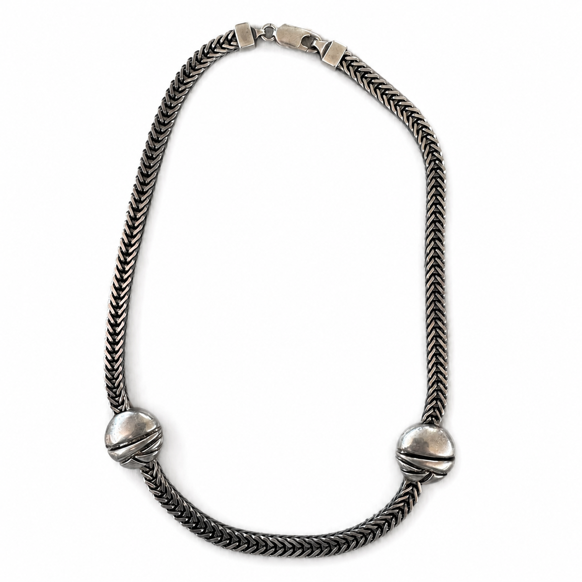 Modernist Sculptural Silver Unisex Necklace