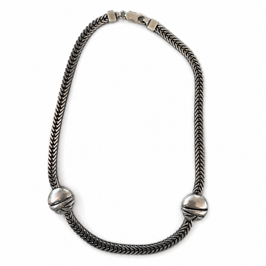 Modernist Sculptural Silver Unisex Necklace
