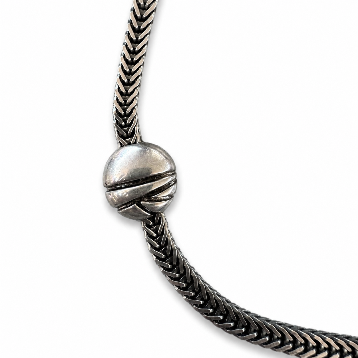 Modernist Sculptural Silver Unisex Necklace
