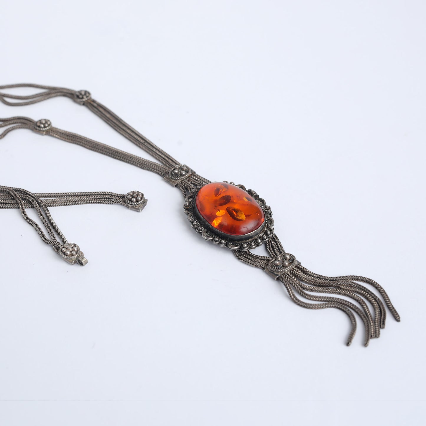 Vintage Amber Pendant Necklace