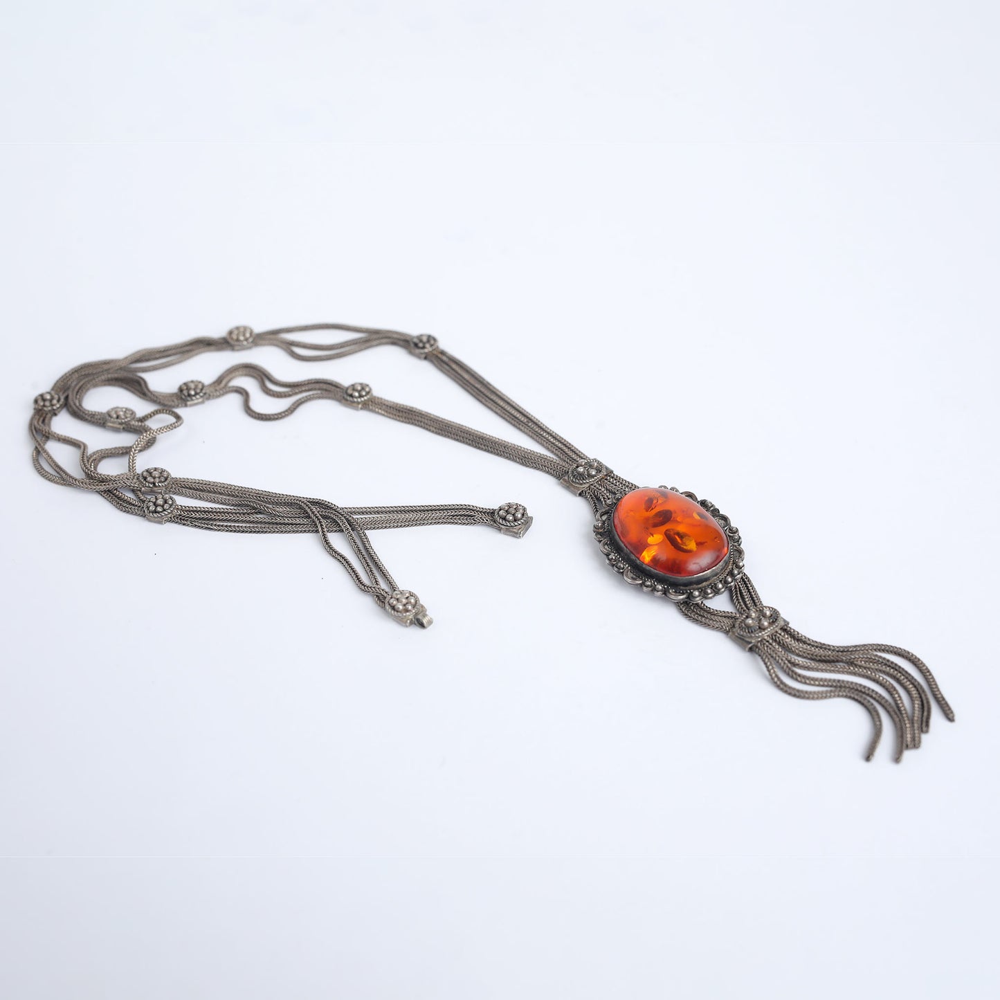 Vintage Amber Pendant Necklace