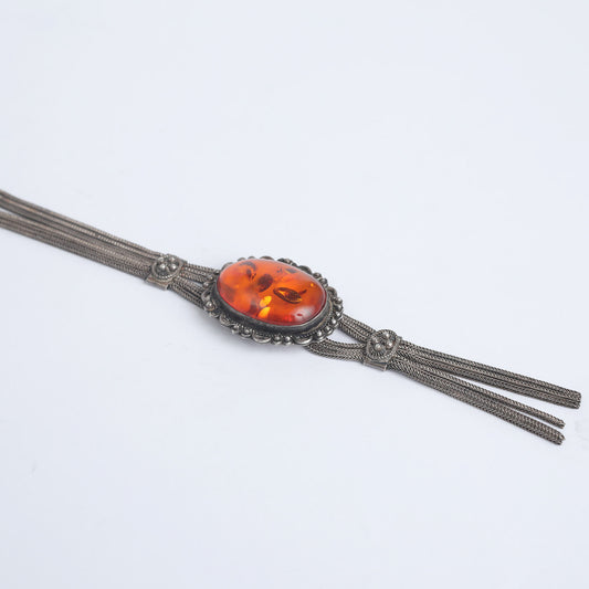 Vintage Amber Pendant Necklace