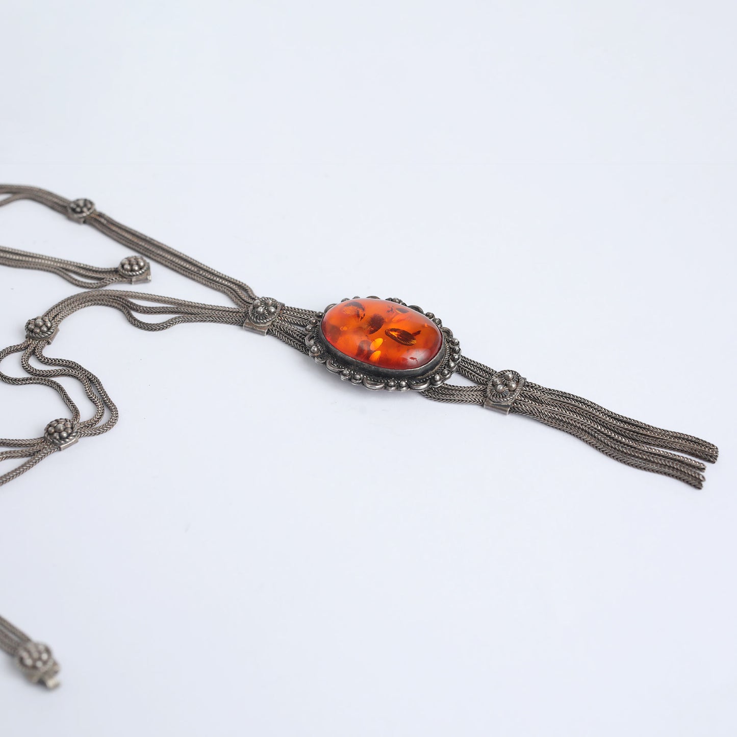 Vintage Amber Pendant Necklace