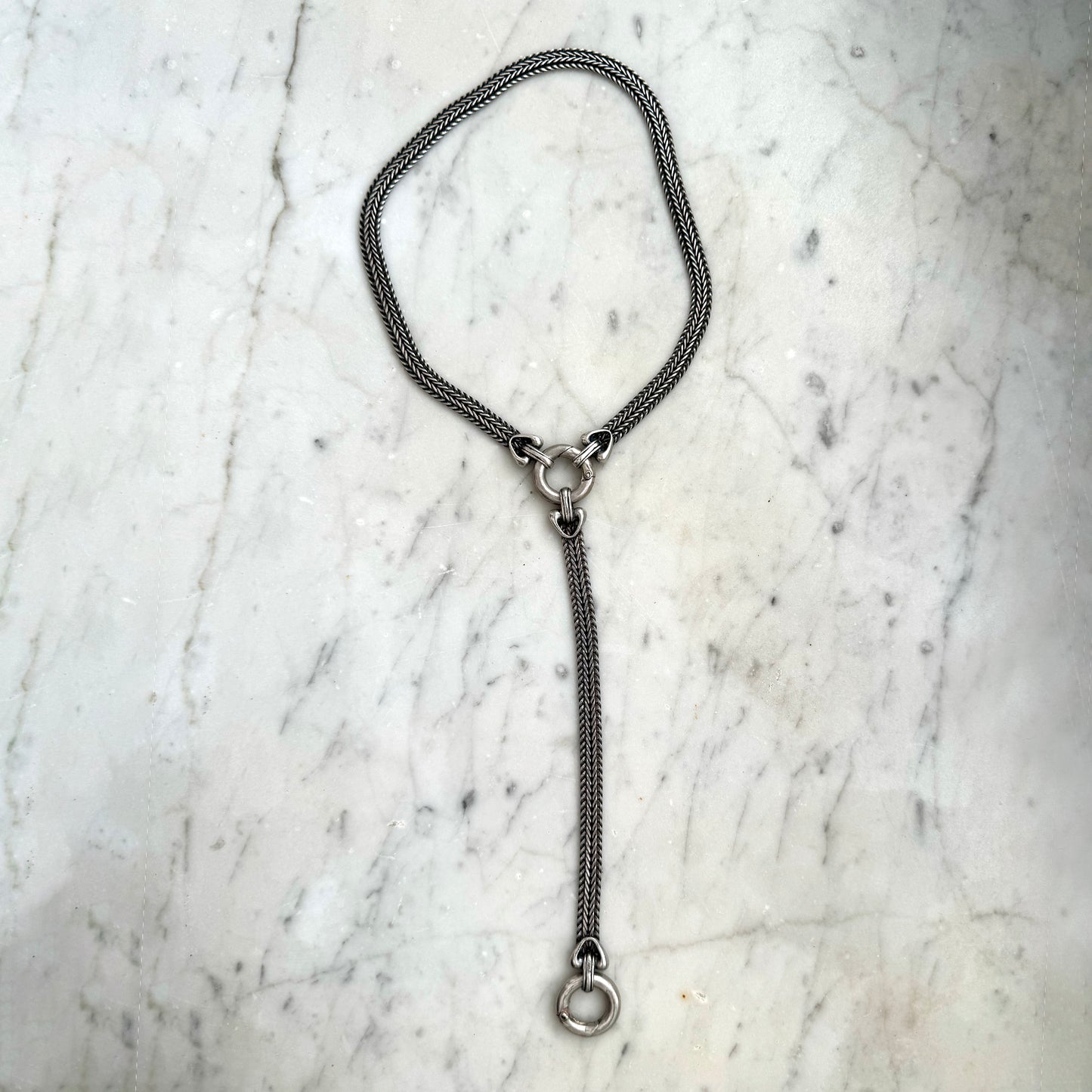 Versatile 1980s Silver Jewelry: Transformable Bracelet and Necklace Set