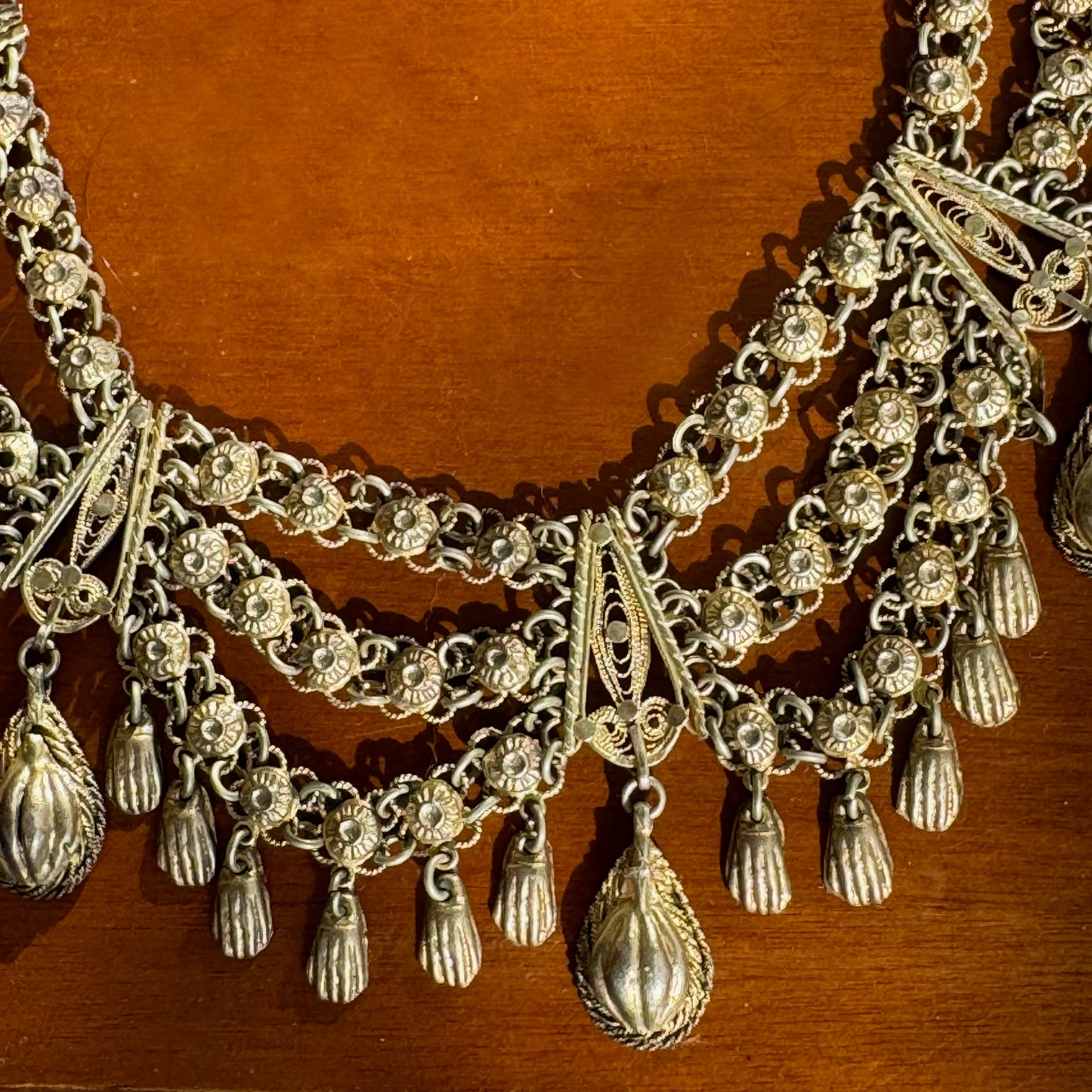 One-of-a-Kind Antique Yemeni Gold-Plated Silver Hamsa Necklace