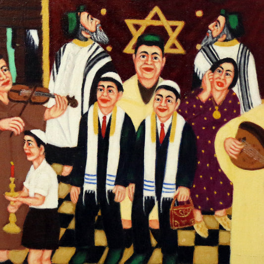LA BAR MITSVA -  oil on canvas by Moshe Gabay