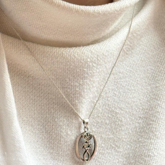 Sterling Silver Triple Symbol Fusion Pendant
