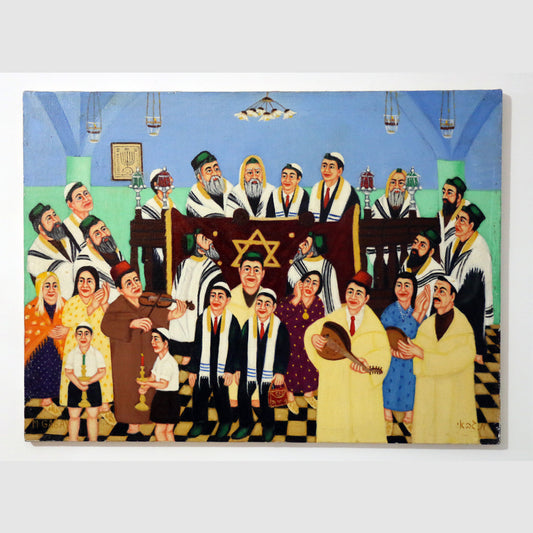 LA BAR MITSVA - oil on canvas by Moshe Gabay