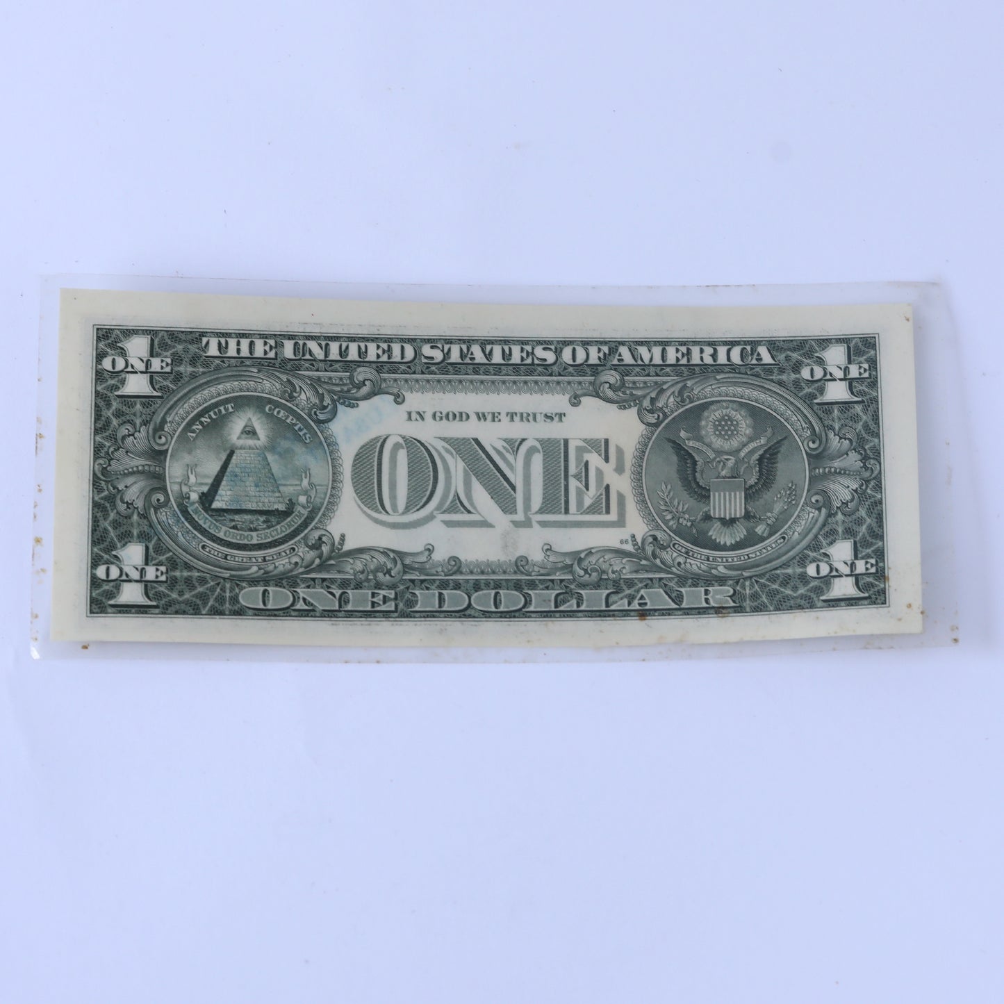 A one-dollar bill, received from the Rebbe Rabbi of Lubavitch - Rabbi of Chabad.