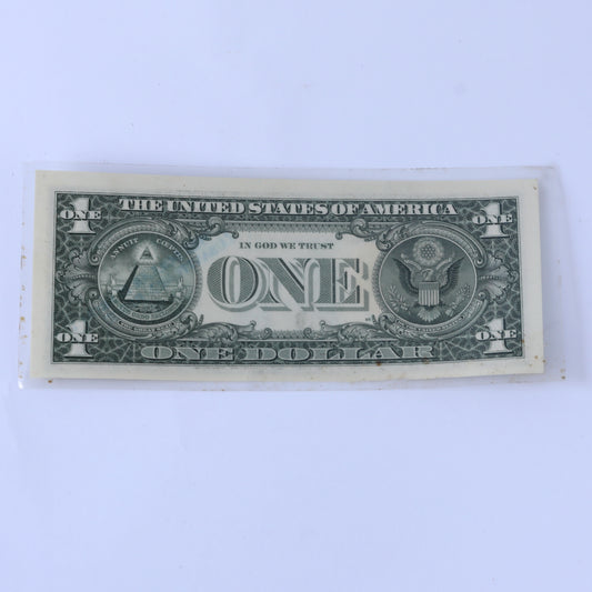 A one-dollar bill, received from the Rebbe Rabbi of Lubavitch - Rabbi of Chabad.
