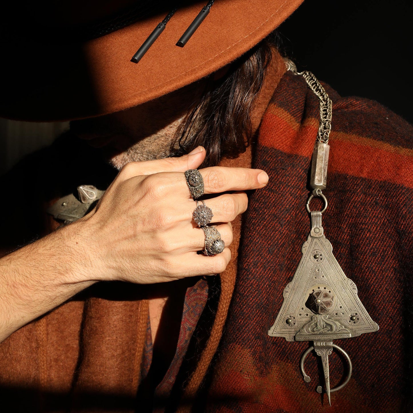 Silver Purple Berber Fibula