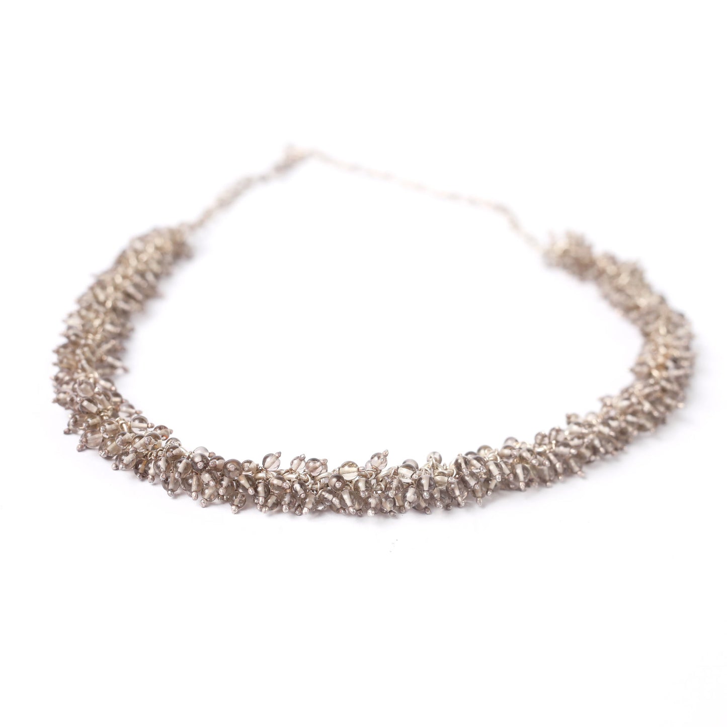 smoky topaz handmade necklace with silver 925 chain