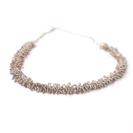 smoky topaz handmade necklace with silver 925 chain