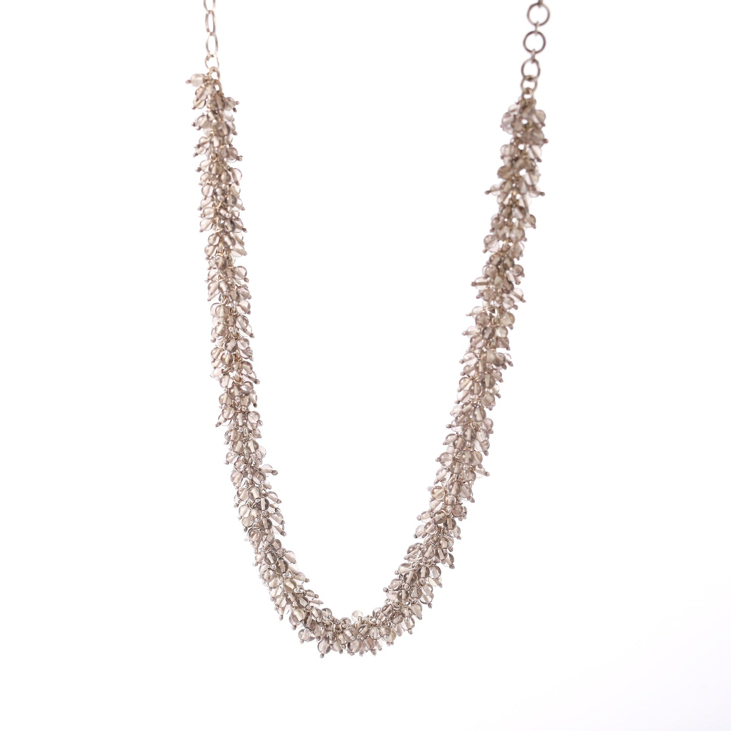 smoky topaz handmade necklace with silver 925 chain